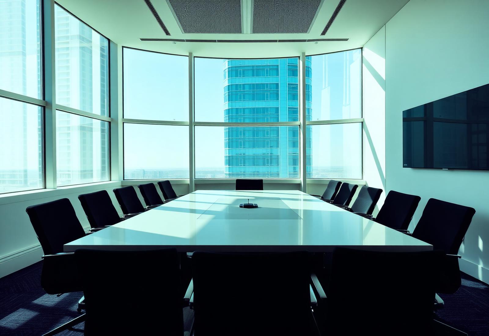 Modern corporate meeting space in a UAE tower